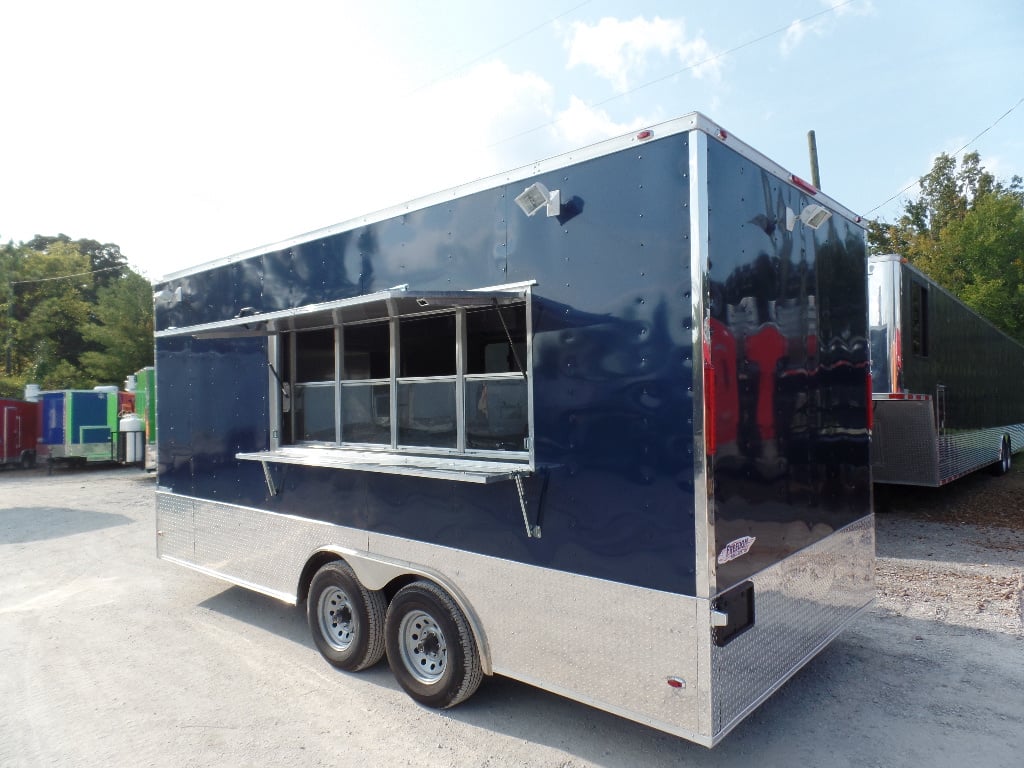 8.5' x 18' Concession Food Trailer Indigo Blue With Appliances