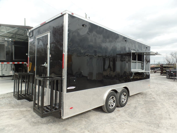 8.5' x 20' Black Concession Food Trailer