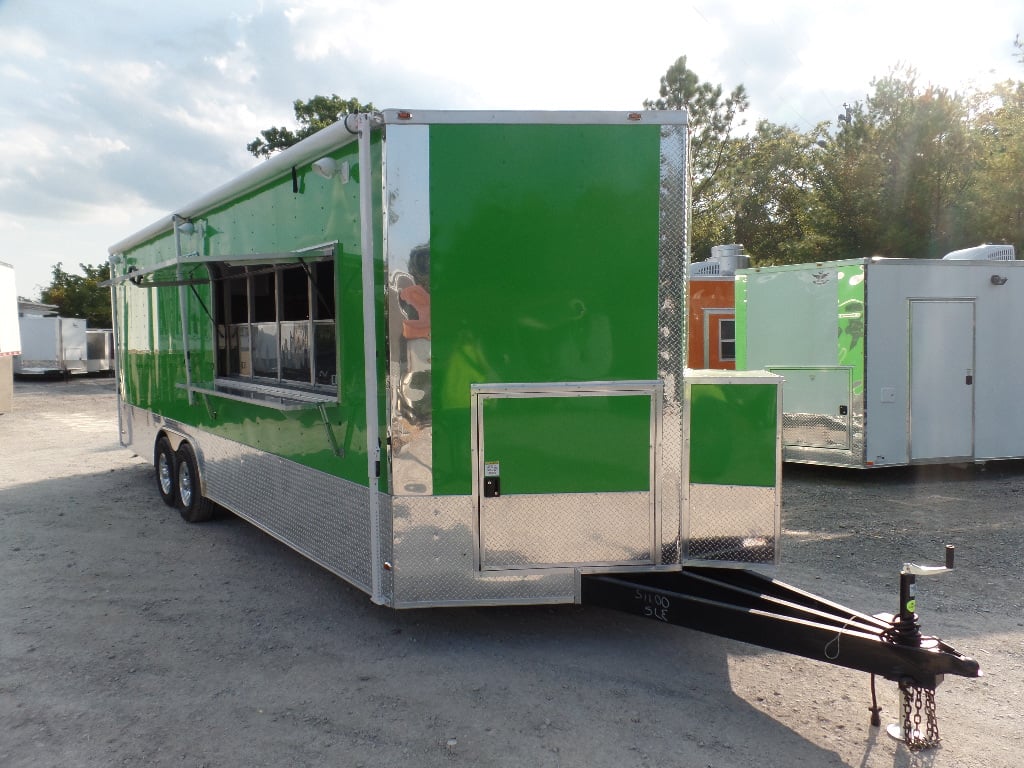 8.5' x 24' Concession Food Trailer Electric Green With Appliances