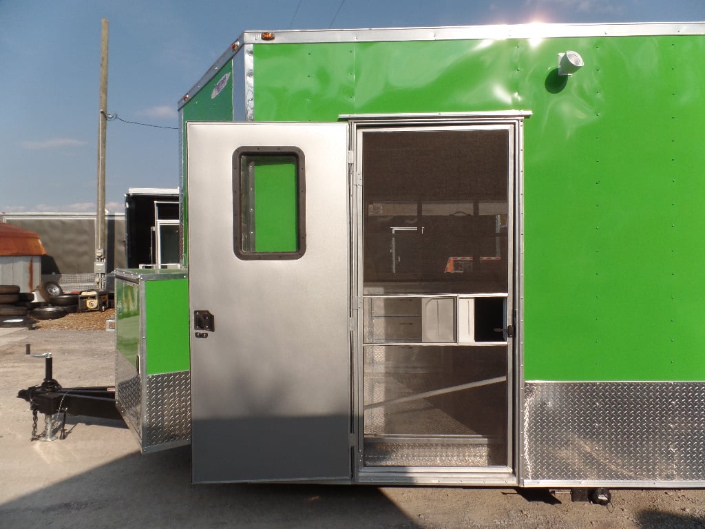 8.5' x 24' Concession Food Trailer Electric Green With Appliances