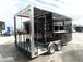 8.5' x 16' Black Porch Style Concession Food Trailer With Appliances