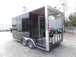 8.5' x 16' Black Porch Style Concession Food Trailer With Appliances