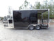 8.5' x 16' Black Porch Style Concession Food Trailer With Appliances