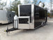 8.5' x 16' Black Porch Style Concession Food Trailer With Appliances