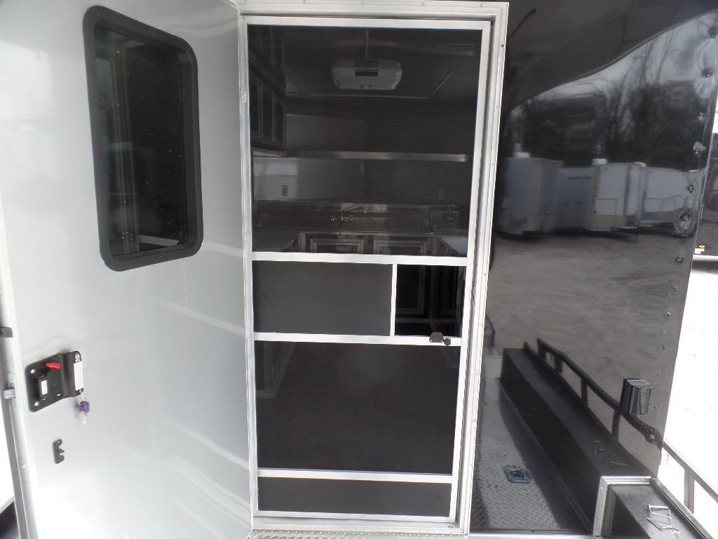 8.5' x 24' Black Porch Style Concession Food Trailer