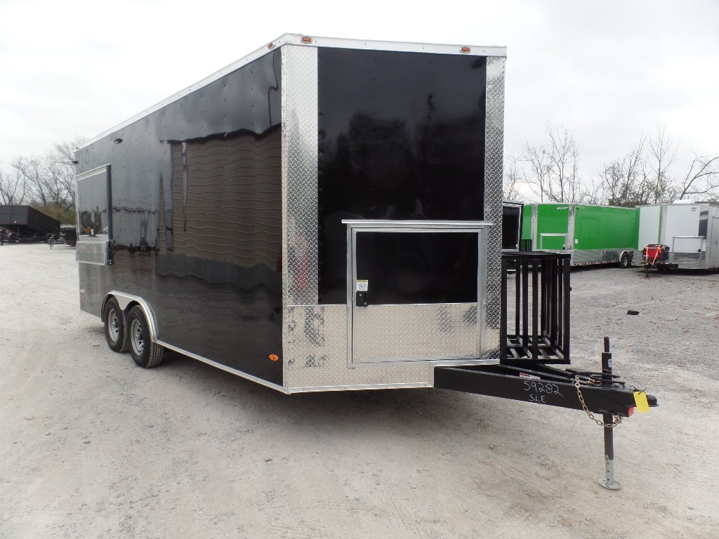 8.5' x 18' Black Concession Food Trailer