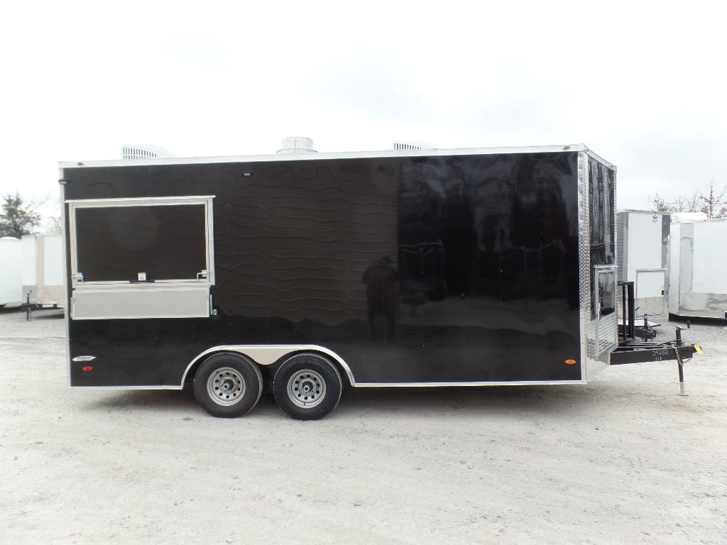 8.5' x 18' Black Concession Food Trailer