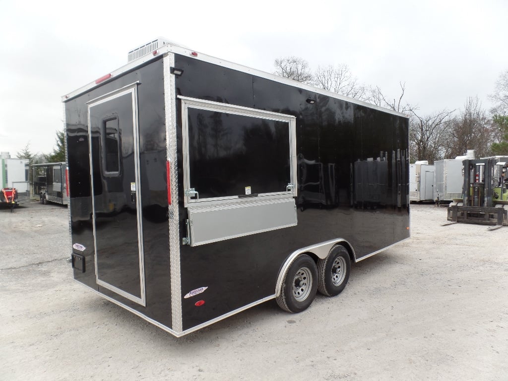 8.5' x 18' Black Concession Food Trailer