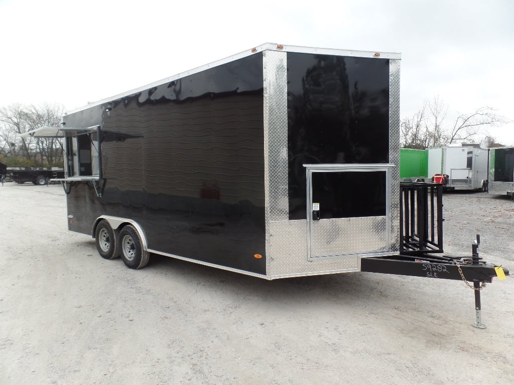 8.5' x 18' Black Concession Food Trailer