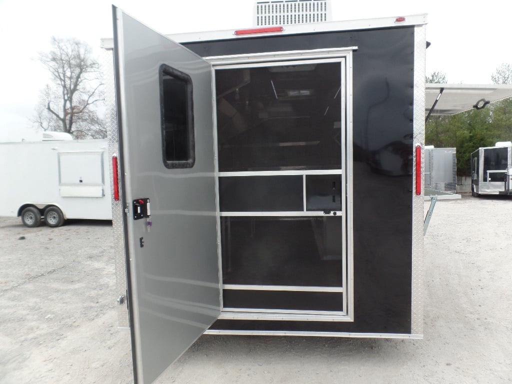 8.5' x 18' Black Concession Food Trailer