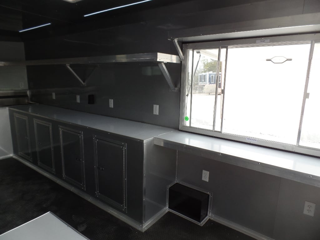 8.5' x 18' Black Concession Food Trailer