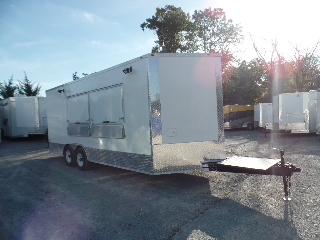 8.5' x 20' Concession Food Trailer White Event Catering