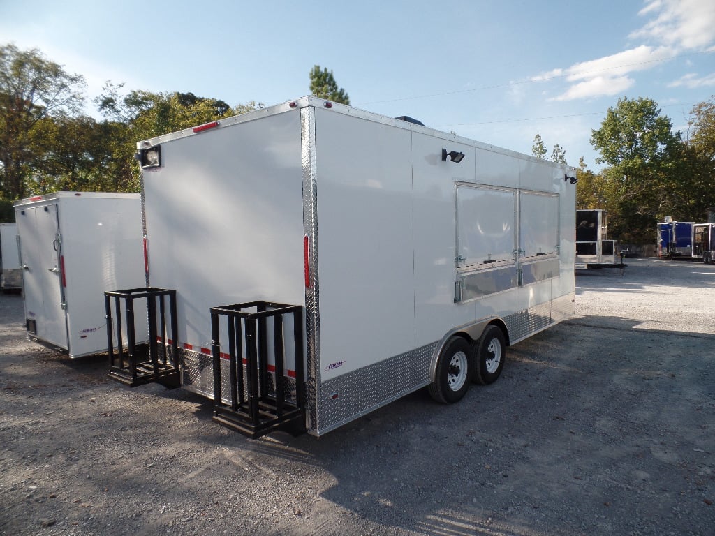 8.5' x 20' Concession Food Trailer White Event Catering