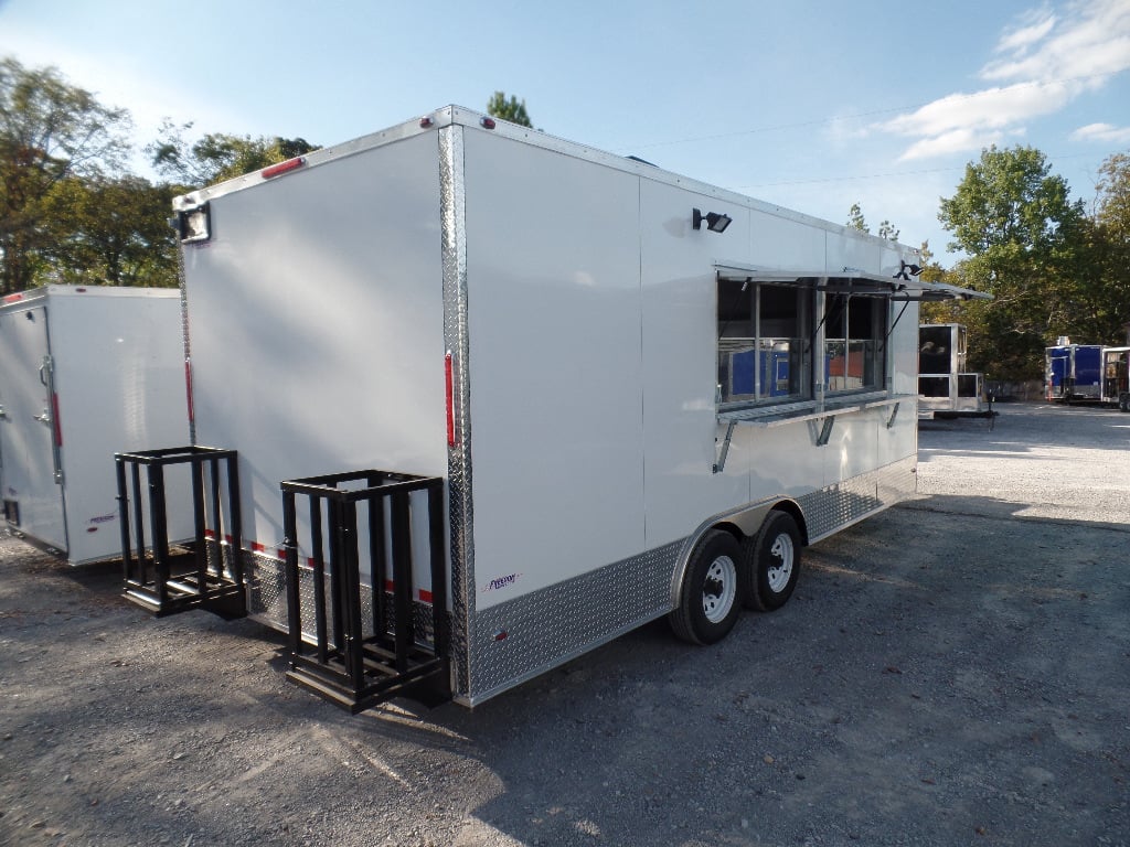 8.5' x 20' Concession Food Trailer White Event Catering