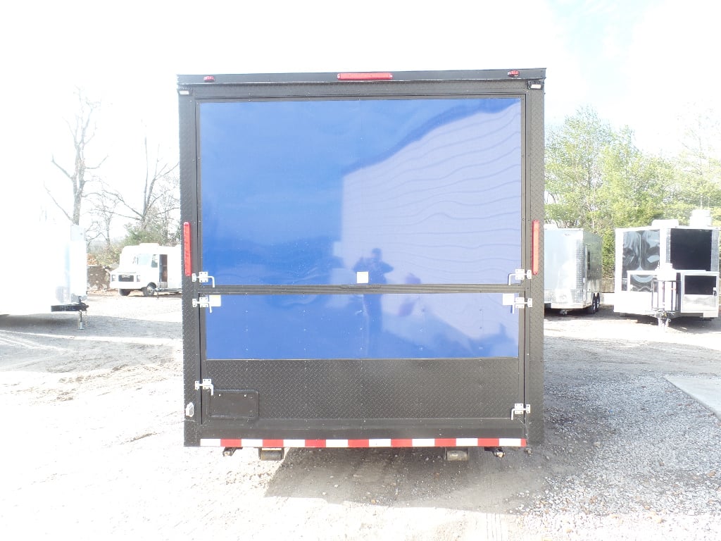 8.5' x 22' Cobalt Blue Porch Style Concession Food Trailer