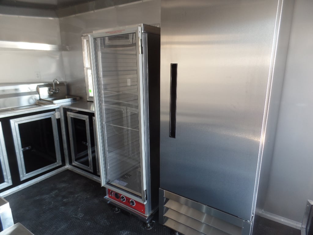 8.5' x 24' Black Porch Style Concession Food Trailer With Appliances