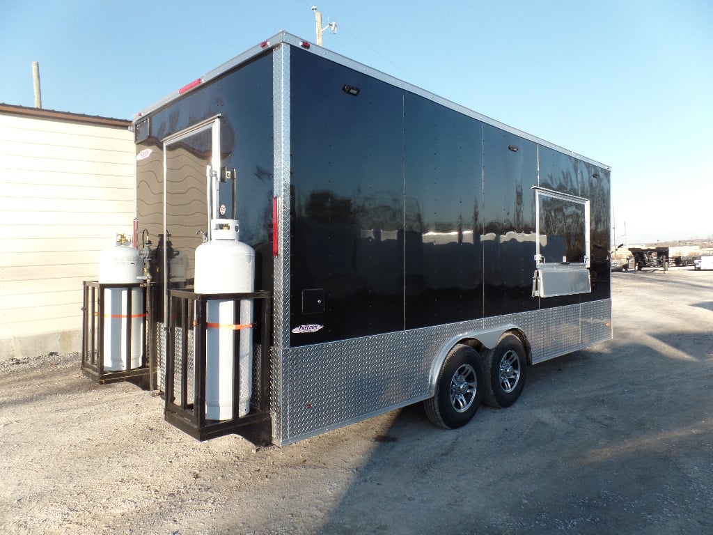 8.5' x 20' Black Concession Food Trailer With Appliances