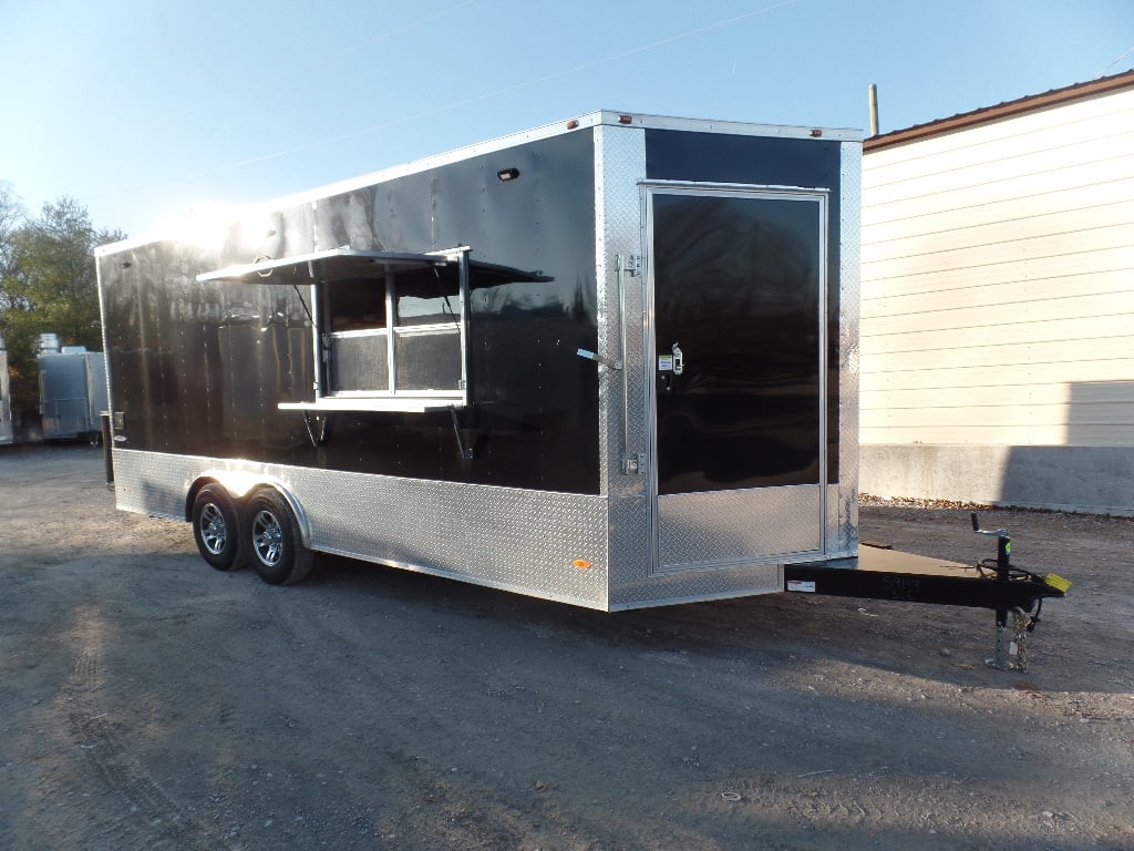 8.5' x 20' Black Concession Food Trailer With Appliances