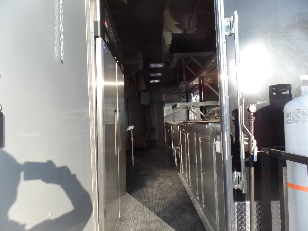 8.5' x 20' Black Concession Food Trailer With Appliances