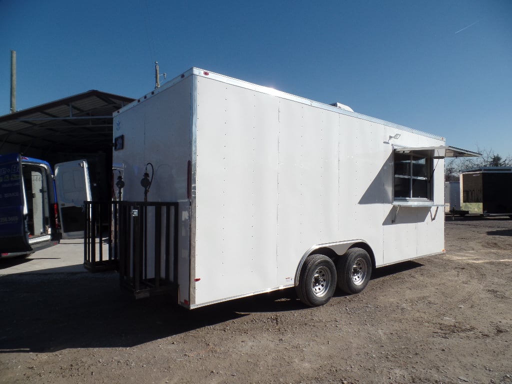 8.5' x 20' White Concession Food Trailer With Appliances