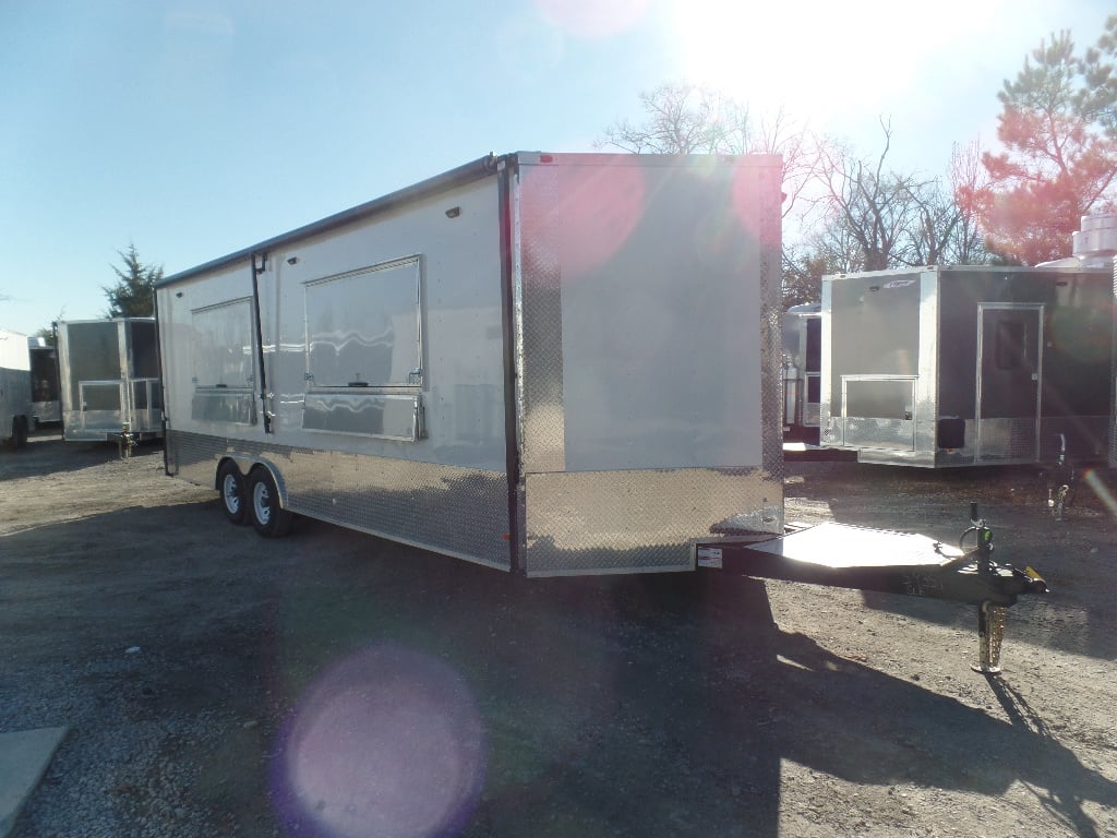 8.5' x 24' White Concession Food Trailer