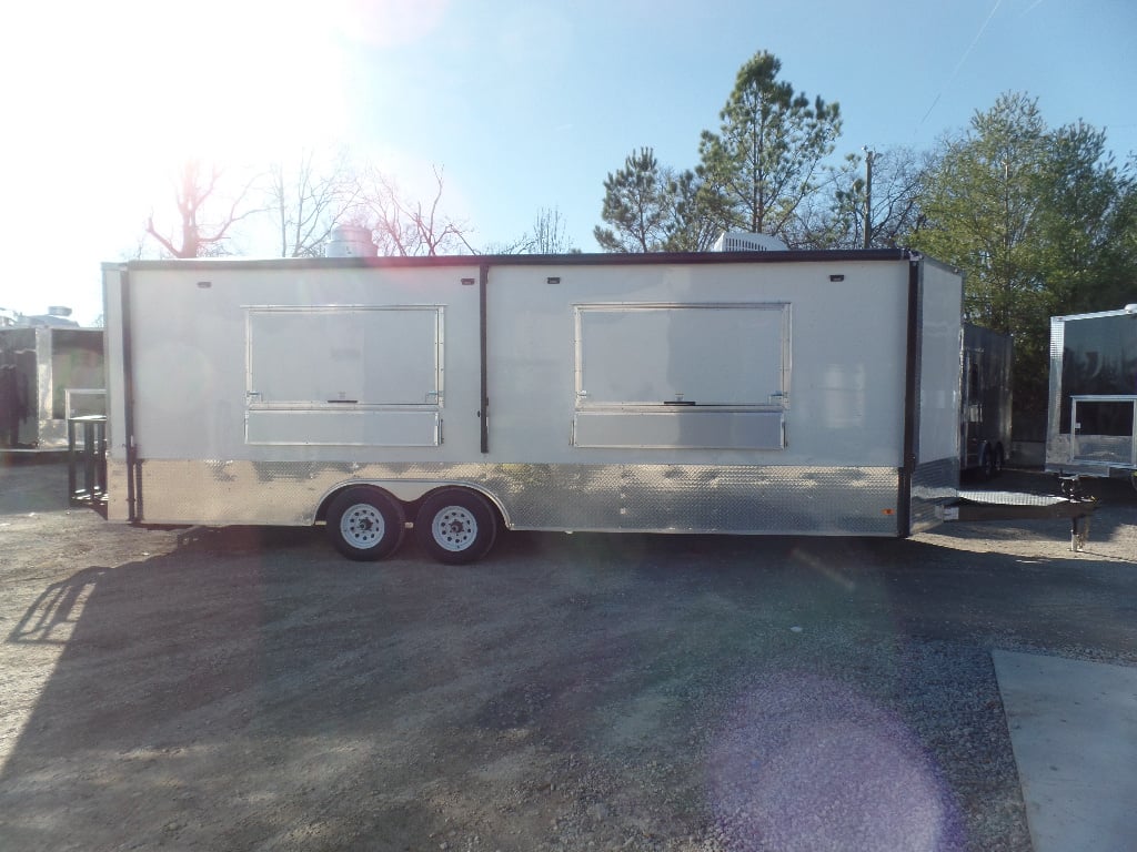 8.5' x 24' White Concession Food Trailer