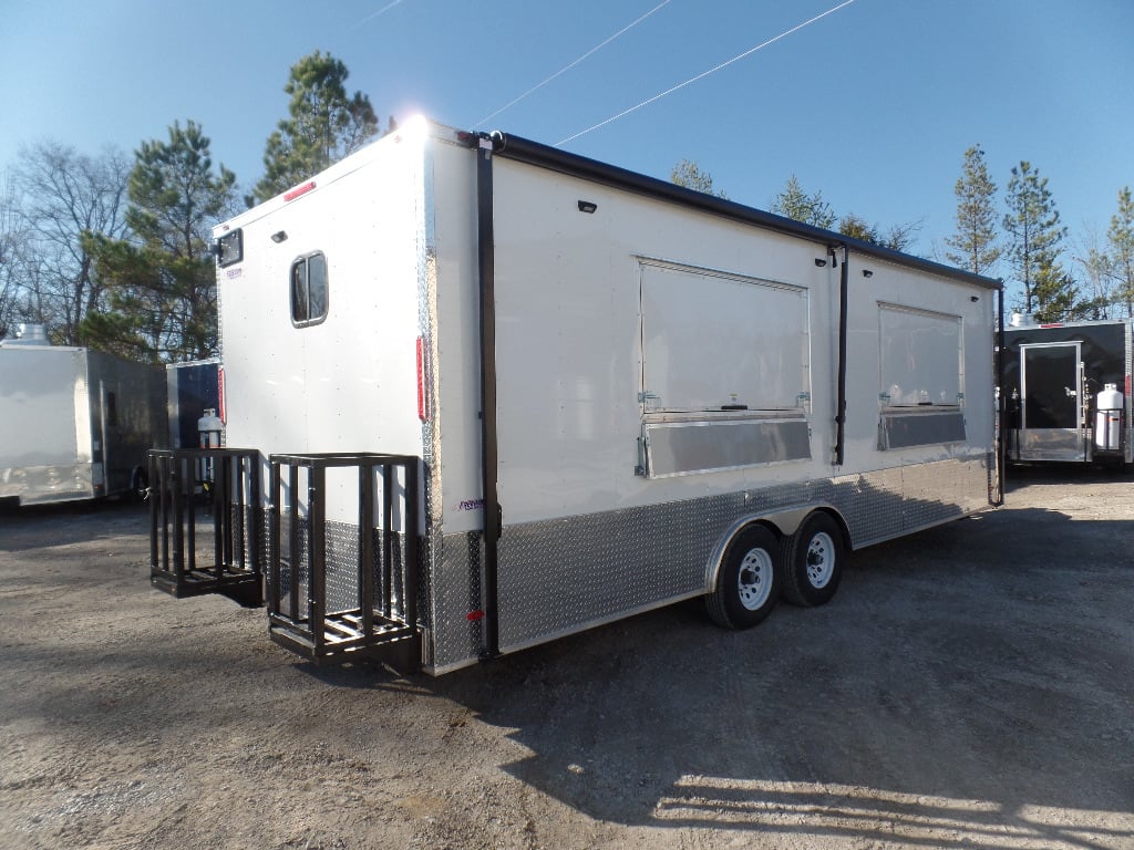 8.5' x 24' White Concession Food Trailer