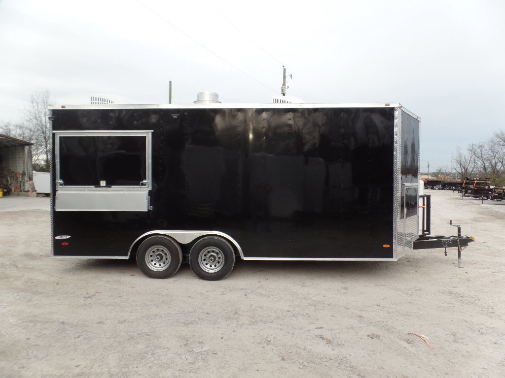 8.5' x 18' Black Concession Food Trailer With Appliances