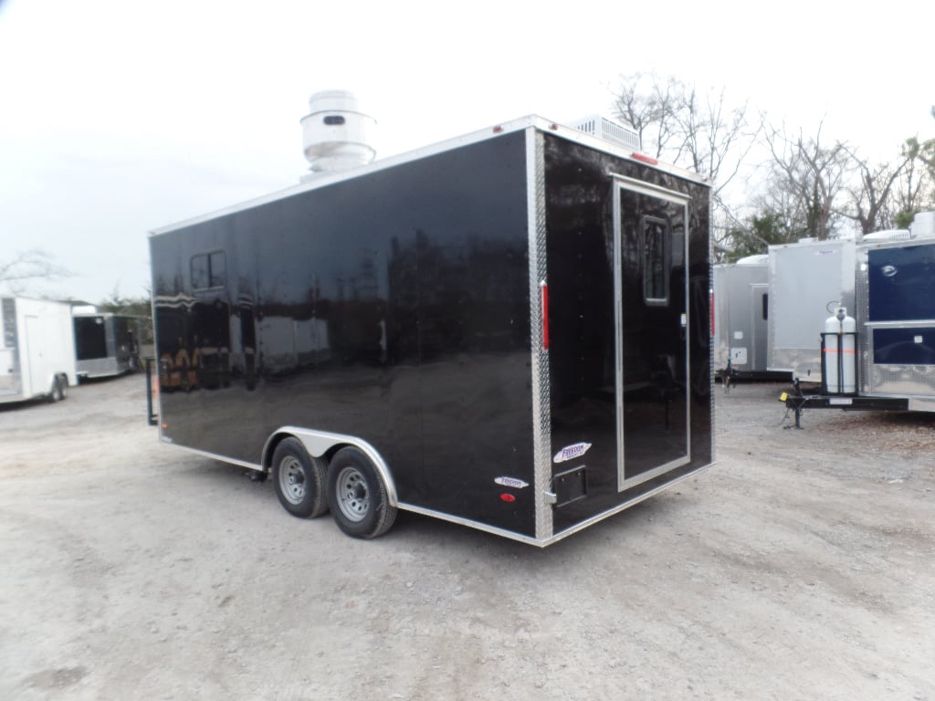 8.5' x 18' Black Concession Food Trailer With Appliances