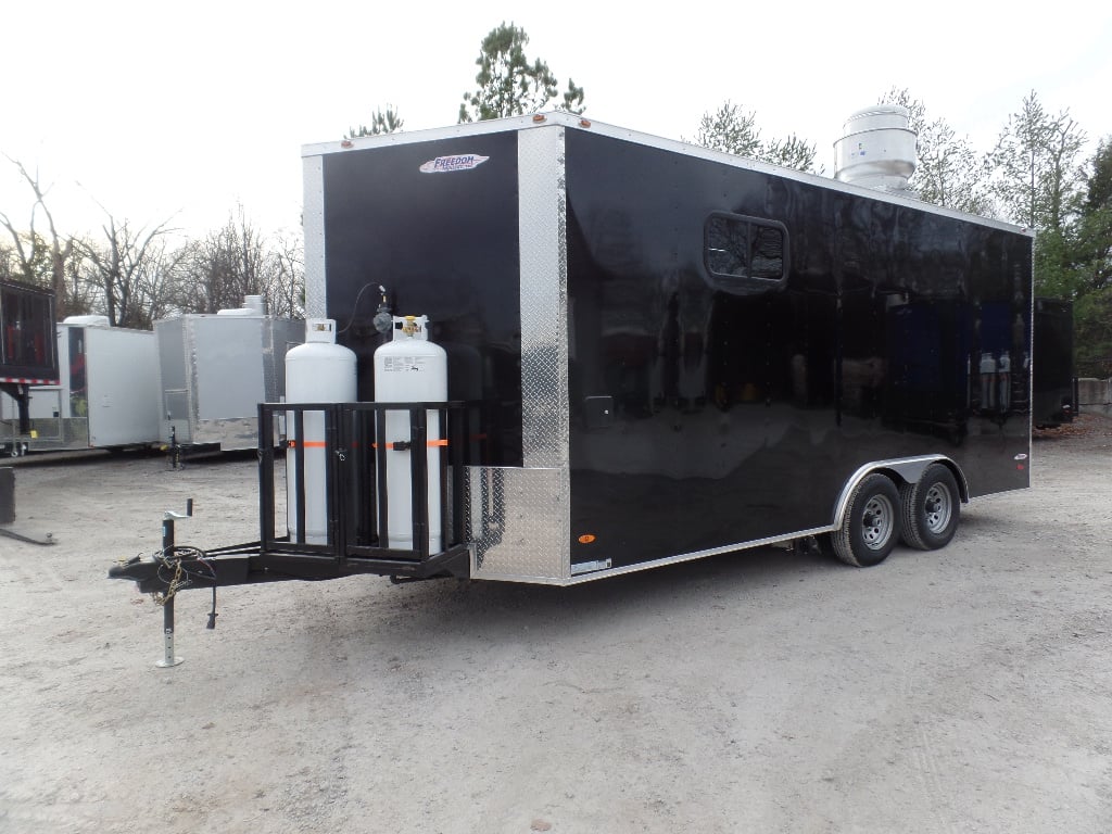 8.5' x 18' Black Concession Food Trailer With Appliances