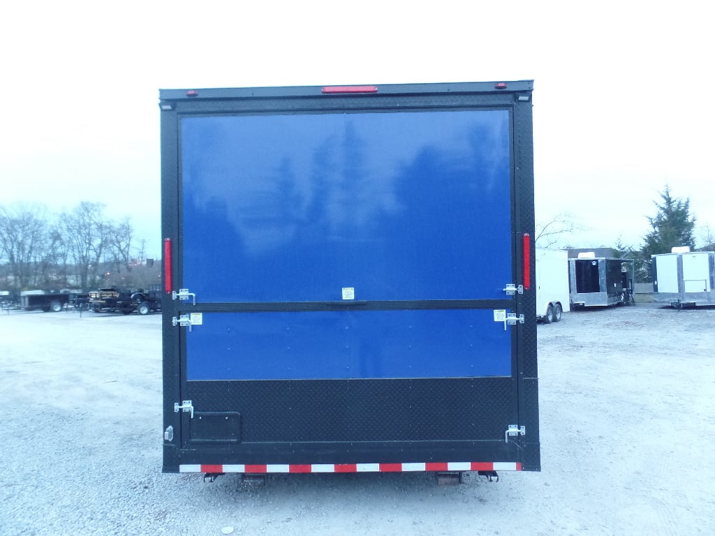 8.5' x 22' Cobalt Blue Porch Style Concession Food Trailer With Appliances