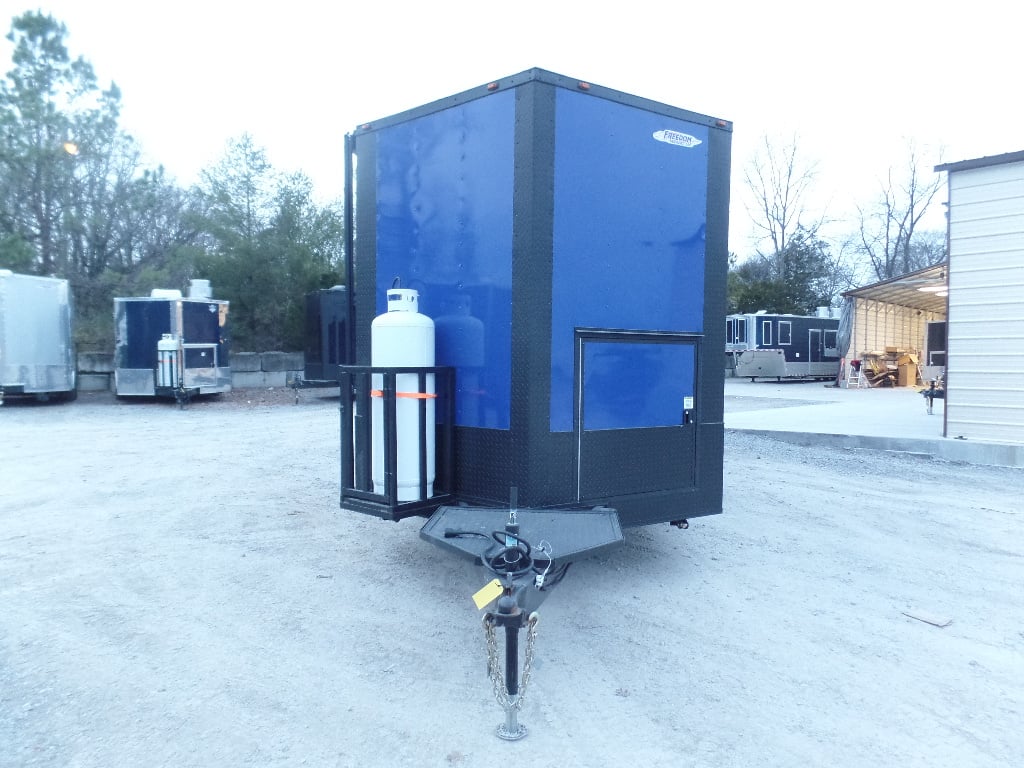 8.5' x 22' Cobalt Blue Porch Style Concession Food Trailer With Appliances