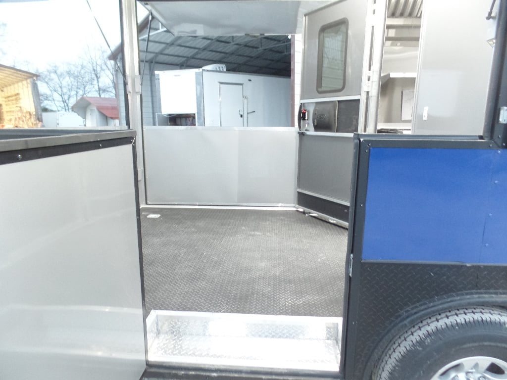 8.5' x 22' Cobalt Blue Porch Style Concession Food Trailer With Appliances