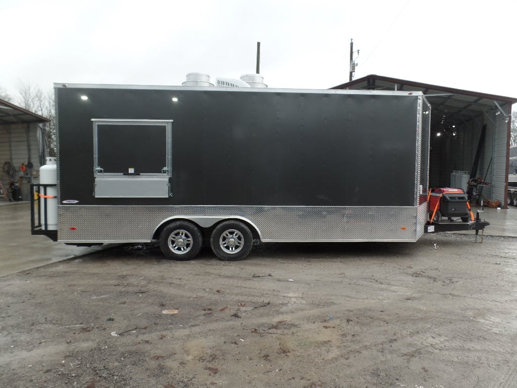 8.5' x 20' Charcoal Grey Concession Food Trailer With Appliances