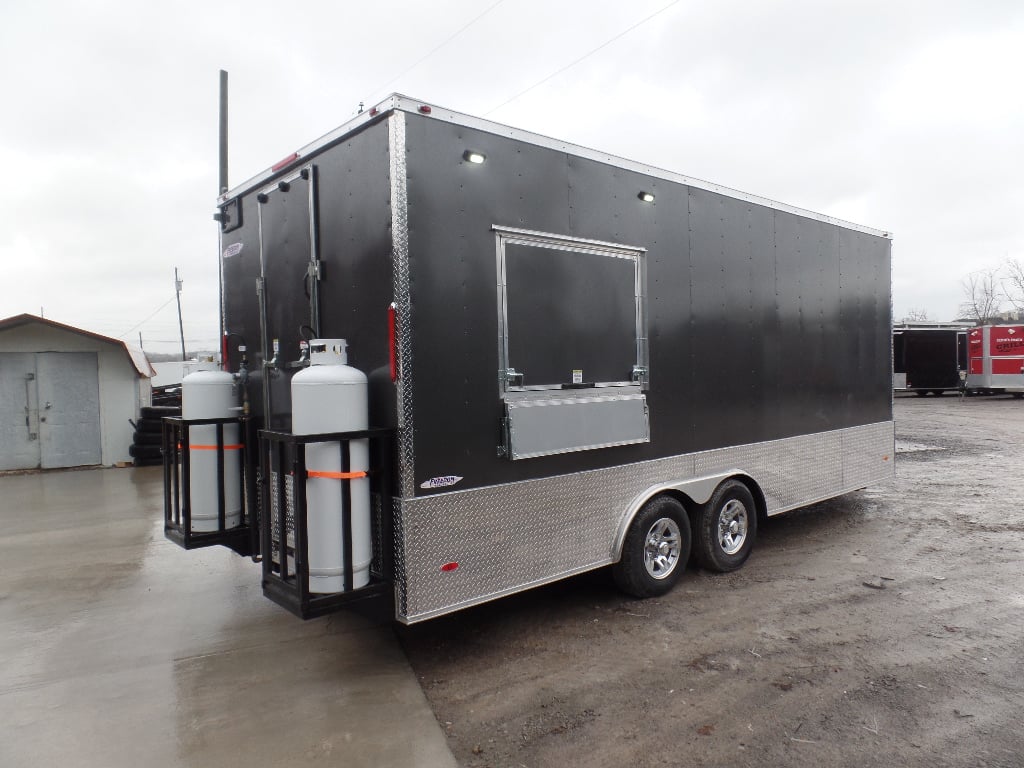 8.5' x 20' Charcoal Grey Concession Food Trailer With Appliances