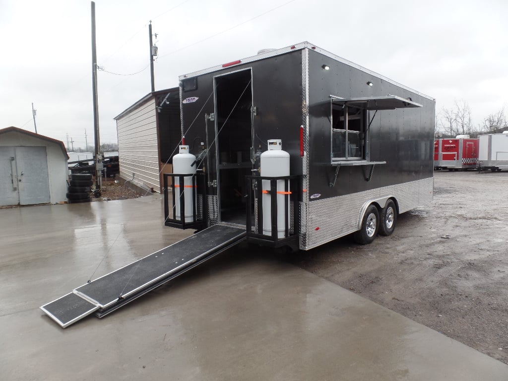 8.5' x 20' Charcoal Grey Concession Food Trailer With Appliances