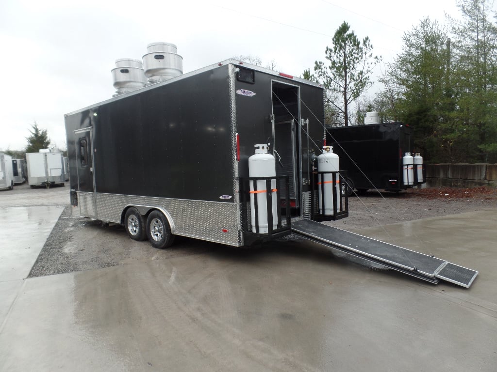 8.5' x 20' Charcoal Grey Concession Food Trailer With Appliances