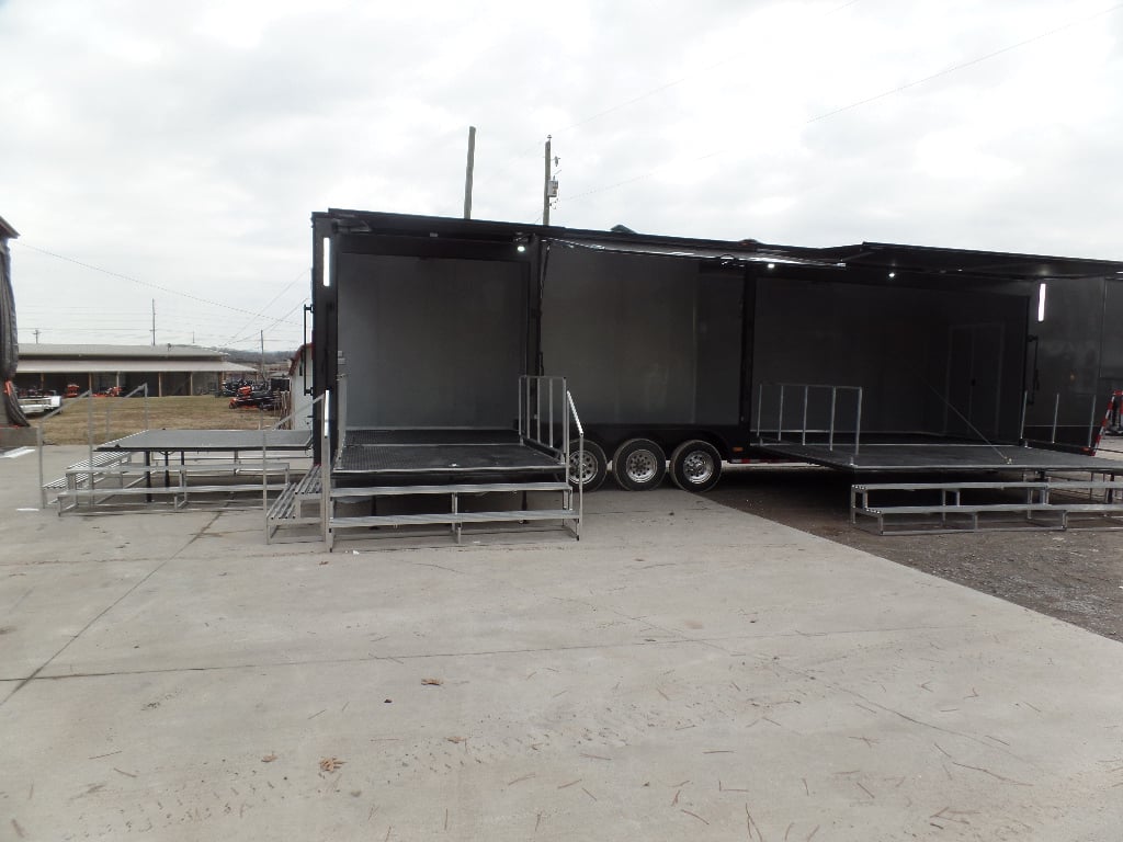 8.5' x 48' Med.Charcoal Grey Gooseneck Event Marketing Trailer