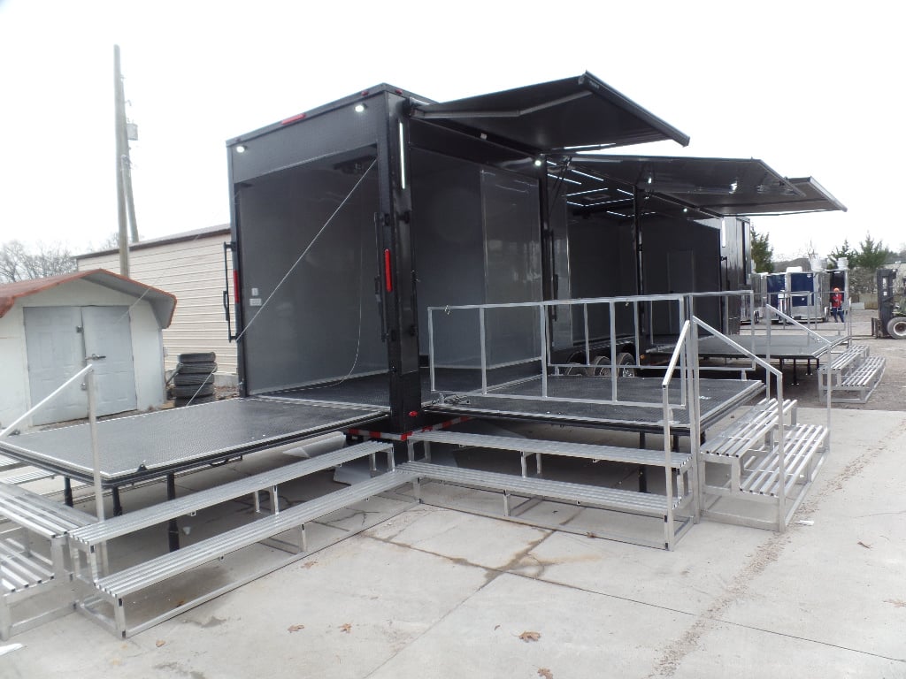 8.5' x 48' Med.Charcoal Grey Gooseneck Event Marketing Trailer