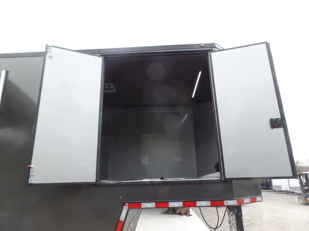 8.5' x 48' Med.Charcoal Grey Gooseneck Event Marketing Trailer