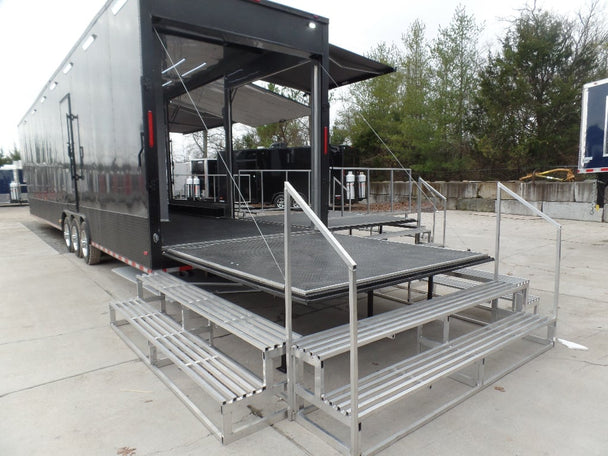 8.5' x 48' Med.Charcoal Grey Gooseneck Event Marketing Trailer