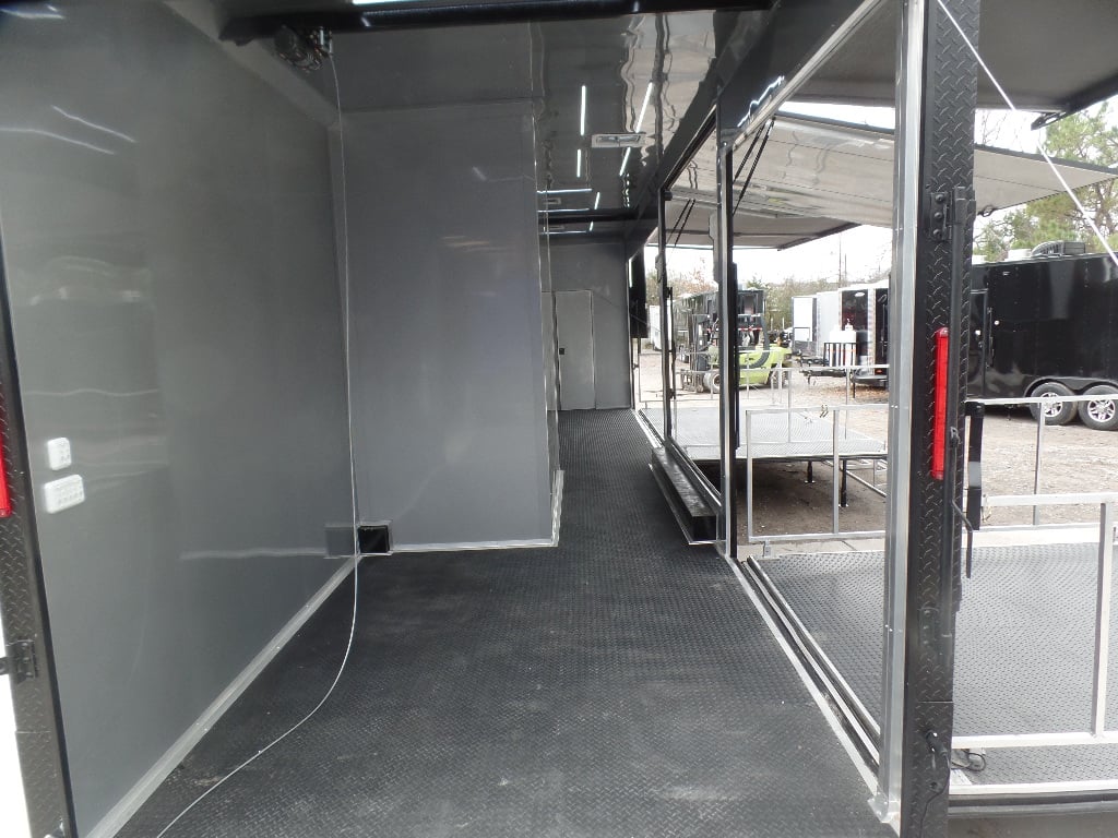 8.5' x 48' Med.Charcoal Grey Gooseneck Event Marketing Trailer