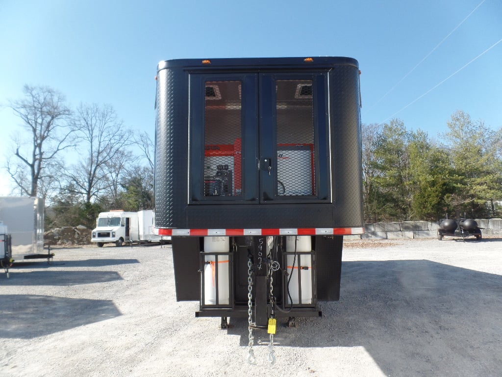 8.5' x 34' Black Goose Neck Concession Food Trailer With Appliances