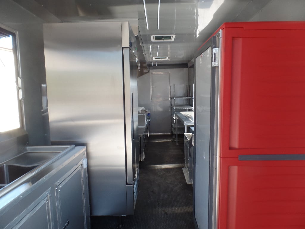 8.5' x 34' Black Goose Neck Concession Food Trailer With Appliances