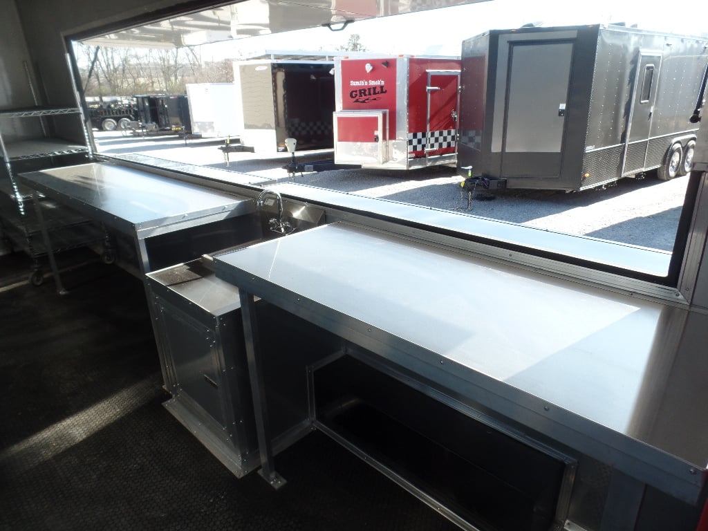 8.5' x 34' Black Goose Neck Concession Food Trailer With Appliances