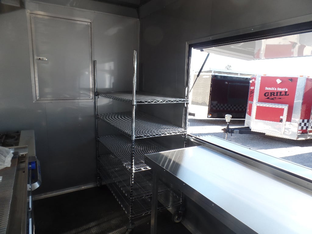 8.5' x 34' Black Goose Neck Concession Food Trailer With Appliances