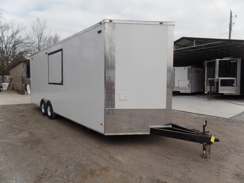 8.5' x 24' White Coffee Concession Food Trailer