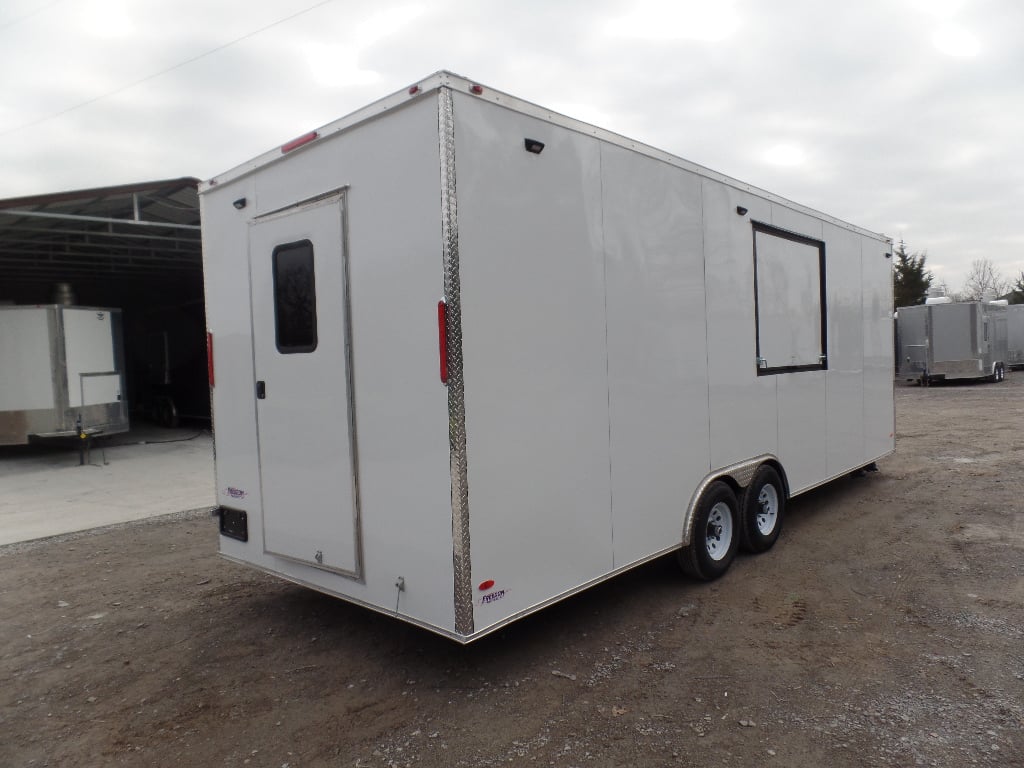 8.5' x 24' White Coffee Concession Food Trailer