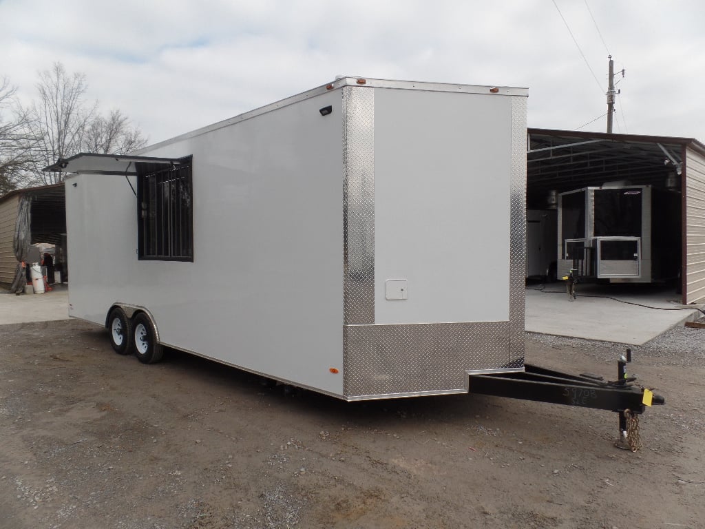 8.5' x 24' White Coffee Concession Food Trailer