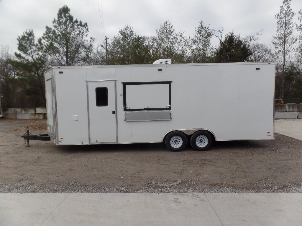 8.5' x 24' White Coffee Concession Food Trailer